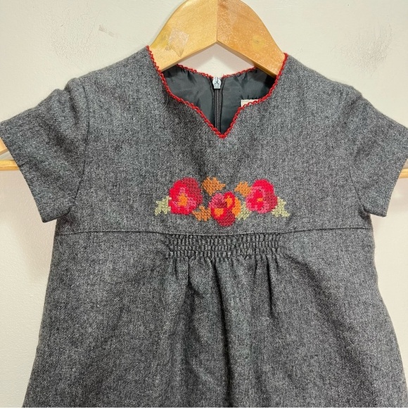 Zara Grey Wool Blend Dress Size 3 - Picture 2 of 7